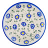 Polish Pottery Dessert Plate 7&frac12;-inch Blue Thistle Beauty