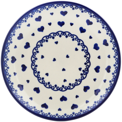 Polish Pottery Dessert Plate 7&frac12;-inch Blue Valentine