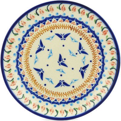 Polish Pottery Dessert Plate 7&frac12;-inch Butterflies In Flight