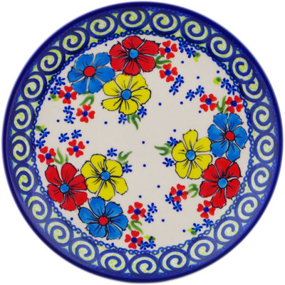 Polish Pottery Dessert Plate 7&frac12;-inch Country Three UNIKAT
