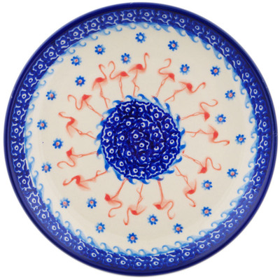 Polish Pottery Dessert Plate 7&frac12;-inch Flamingo Dance
