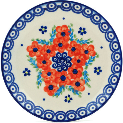 Polish Pottery Dessert Plate 7&frac12;-inch Flower Star