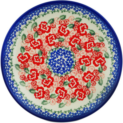 Polish Pottery Dessert Plate 7&frac12;-inch Fluctuating Pansy&#039;s