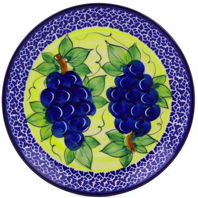 Polish Pottery Dessert Plate 7&frac12;-inch Garden Grapes