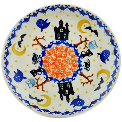 Polish Pottery Dessert Plate 7&frac12;-inch Halloween Spooky Vibe