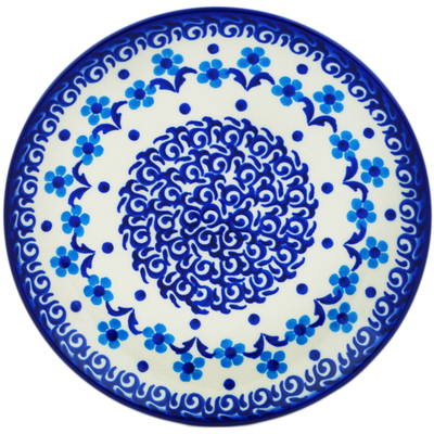Polish Pottery Dessert Plate 7&frac12;-inch Happy Blue Meadow