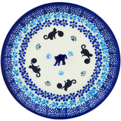 Polish Pottery Dessert Plate 7&frac12;-inch Kitty Paw Play Time
