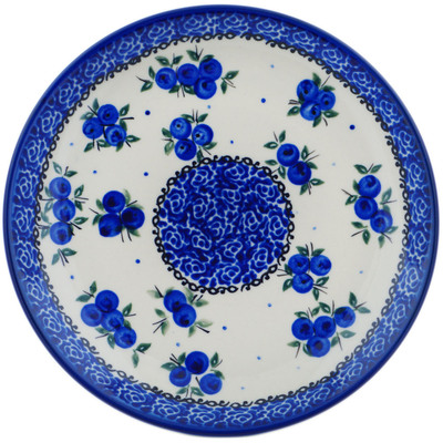 Polish Pottery Dessert Plate 7&frac12;-inch Lovely Blueberries
