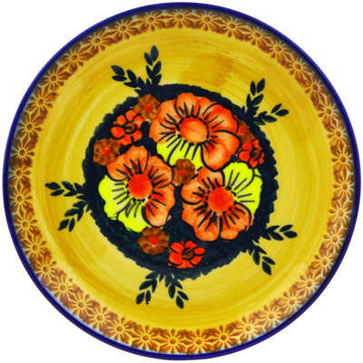 Polish Pottery Dessert Plate 7&frac12;-inch Poppy Love UNIKAT