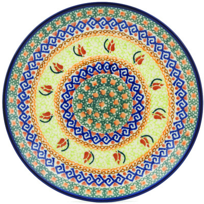 Polish Pottery Dessert Plate 7&frac12;-inch Ring Of Roses