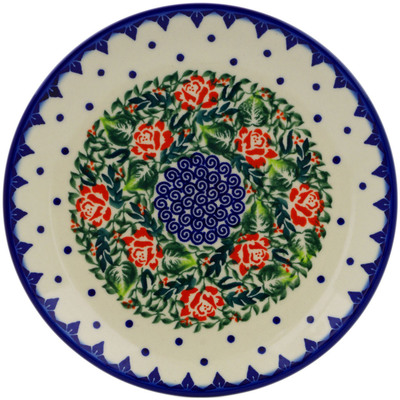 Polish Pottery Dessert Plate 7&frac12;-inch Rose Garden