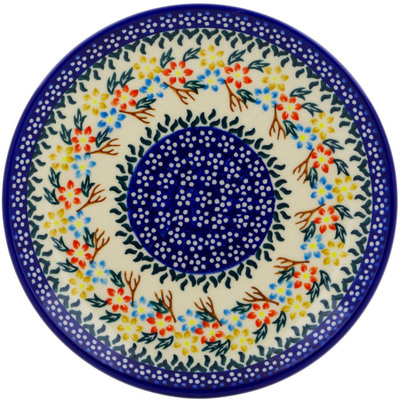 Polish Pottery Dessert Plate 7&frac12;-inch Spring Flower Ring