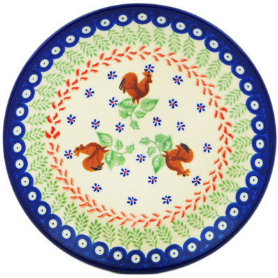 Polish Pottery Dessert Plate 7&frac12;-inch Spring Rooster