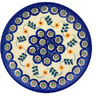 Polish Pottery Dessert Plate 7&frac12;-inch Sunflower Peacock