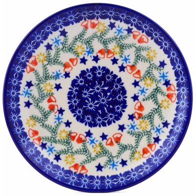 Polish Pottery Dessert Plate 7&frac12;-inch Wreath Of Bells