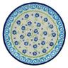 Polish Pottery Dessert Plate 7.5 inch Blue Bursts