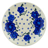 Polish Pottery Dessert Plate 7.5 inch Blue Winter Poppies