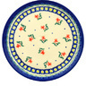 Polish Pottery Dessert Plate 7.5 inch Cocentric Tulips
