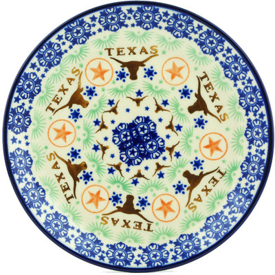 Polish Pottery Dessert Plate 7.5 inch Texas State