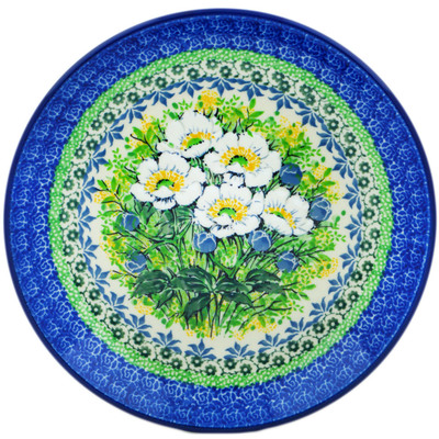 Polish Pottery Dessert Plate Angelic Anemones UNIKAT