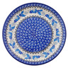 Polish Pottery Dessert Plate Berry Blue Wreath