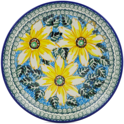 Polish Pottery Dessert Plate Black Eyed Susan UNIKAT