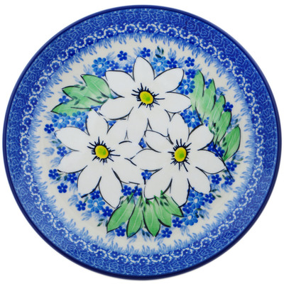 Polish Pottery Dessert Plate Bloodroot Bliss UNIKAT