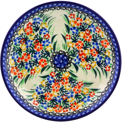 Polish Pottery Dessert Plate Blooming Bursts UNIKAT