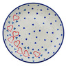 Polish Pottery Dessert Plate Blooming Hearts