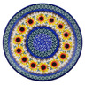 Polish Pottery Dessert Plate Blooming Sunnies UNIKAT