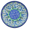 Polish Pottery Dessert Plate Blue April Showers