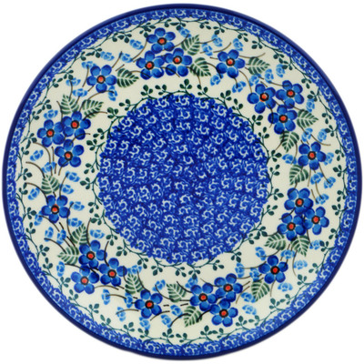 Polish Pottery Dessert Plate Blue Blossom