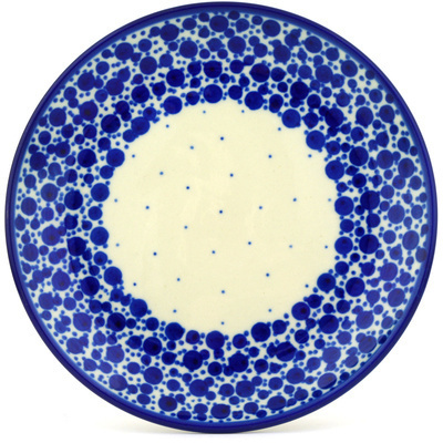 Polish Pottery Dessert Plate Blue Bubbles