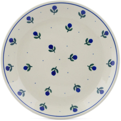 Polish Pottery Dessert Plate Blue Buds
