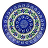 Polish Pottery Dessert Plate Blue Daisy Swirls