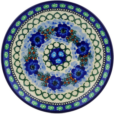 Polish Pottery Dessert Plate Blue Delight UNIKAT