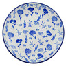 Polish Pottery Dessert Plate Blue Flora