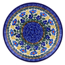 Polish Pottery Dessert Plate Blue Forget-me-nots