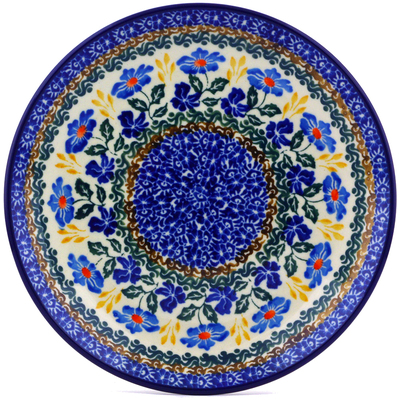 Polish Pottery Dessert Plate Blue Forget-me-nots