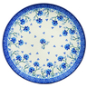 Polish Pottery Dessert Plate Blue Grapevine