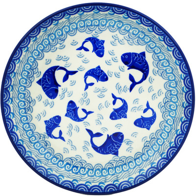 Polish Pottery Dessert Plate Blue Herring Waters