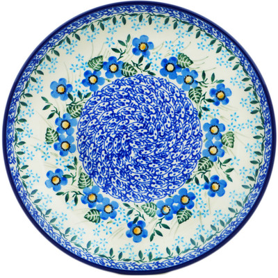 Polish Pottery Dessert Plate Blue Joy
