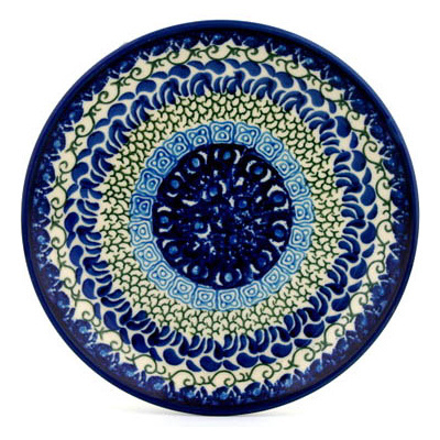Polish Pottery Dessert Plate Blue Passion