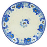 Polish Pottery Dessert Plate Blue Spring