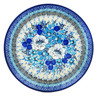 Polish Pottery Dessert Plate Blue Symphony UNIKAT