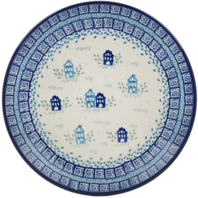 Polish Pottery Dessert Plate Blue Town