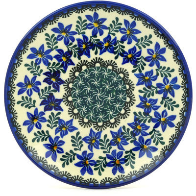 Polish Pottery Dessert Plate Blue Violets