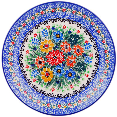 Polish Pottery Dessert Plate Bouquet Of Beauty UNIKAT