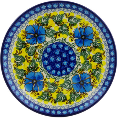 Polish Pottery Dessert Plate Brilliant In Blue UNIKAT