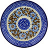Polish Pottery Dessert Plate Brown And Blue Beauty UNIKAT